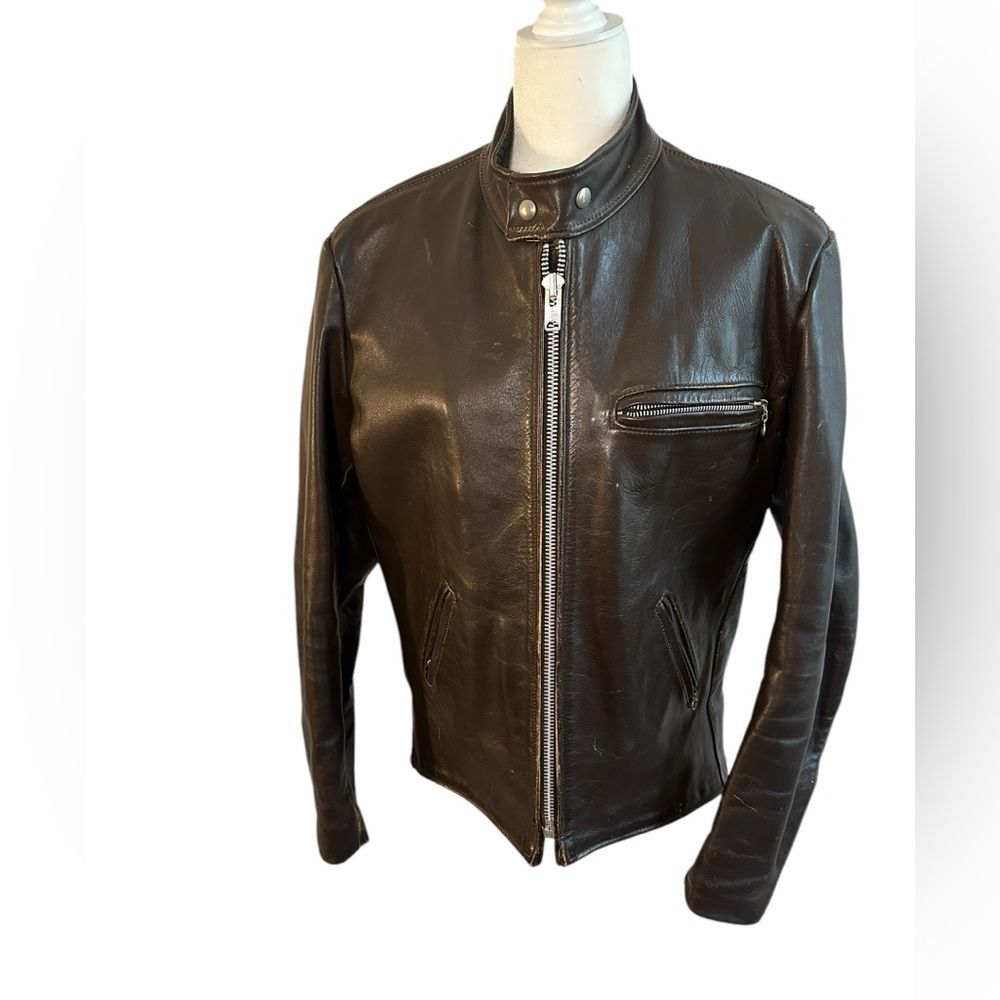 Vanson Leather Motorcycle Jacket Size Large Color Brown - Picture 1 of 16
